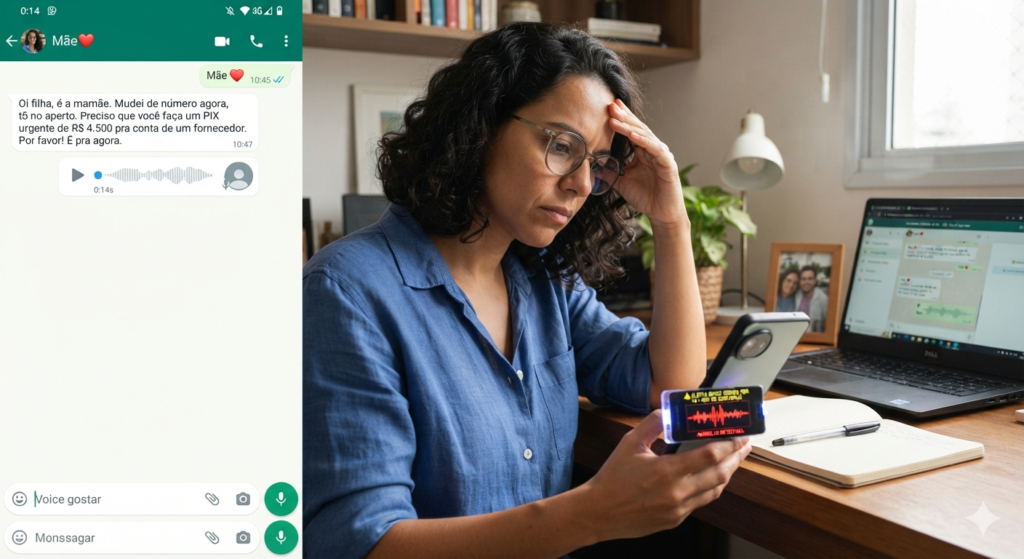 Golpe do deepfake de voz no WhatsApp como identificar em 2026