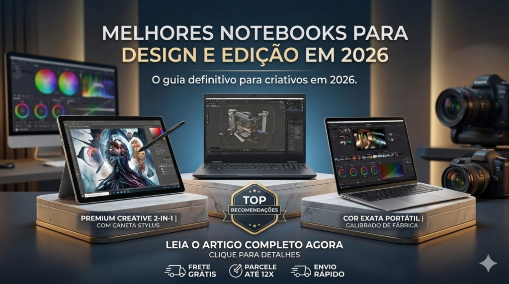 Se você procura os melhores notebooks para trabalhar com design e edição, chegou ao lugar certo. Neste guia completo, mostramos como escolher o equipamento ideal, comparamos os principais modelos de 2026, explicamos quais configurações realmente fazem diferença e apresentamos ferramentas digitais que ajudam estudantes, empreendedores e profissionais a produzir mais com conforto e eficiência.