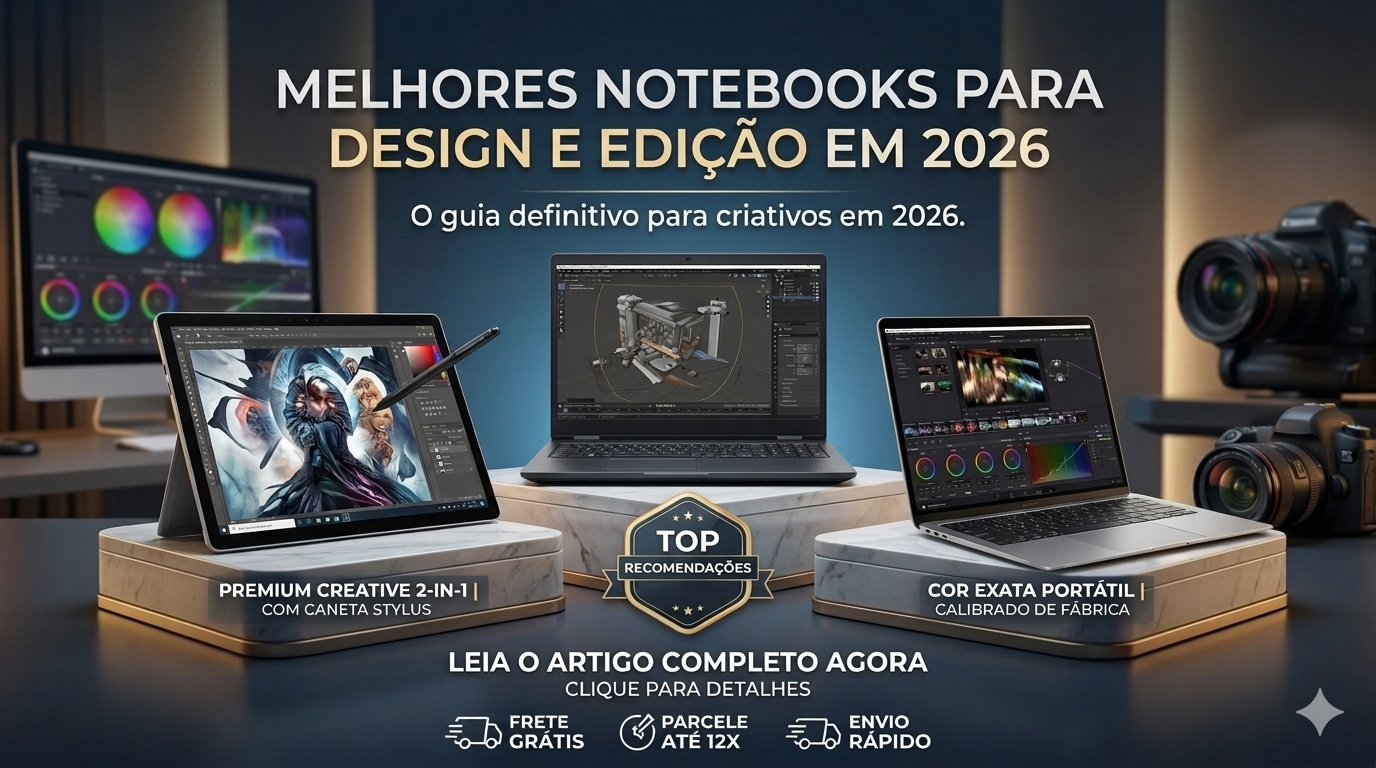 Se você procura os melhores notebooks para trabalhar com design e edição, chegou ao lugar certo. Neste guia completo, mostramos como escolher o equipamento ideal, comparamos os principais modelos de 2026, explicamos quais configurações realmente fazem diferença e apresentamos ferramentas digitais que ajudam estudantes, empreendedores e profissionais a produzir mais com conforto e eficiência.