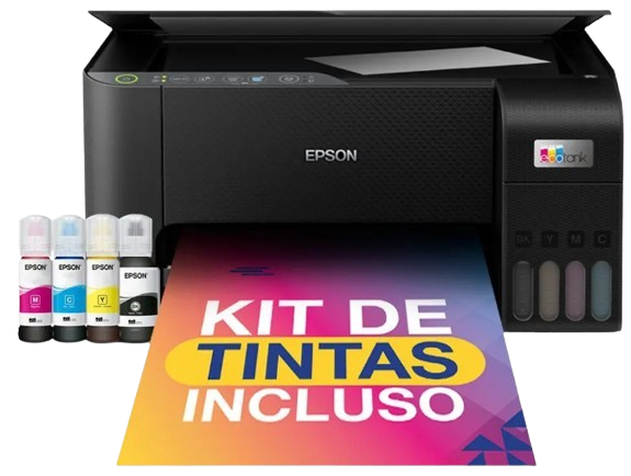 Impressora Multifuncional Epson EcoTank L3250 tanque de tinta colorida USB Wi-Fi