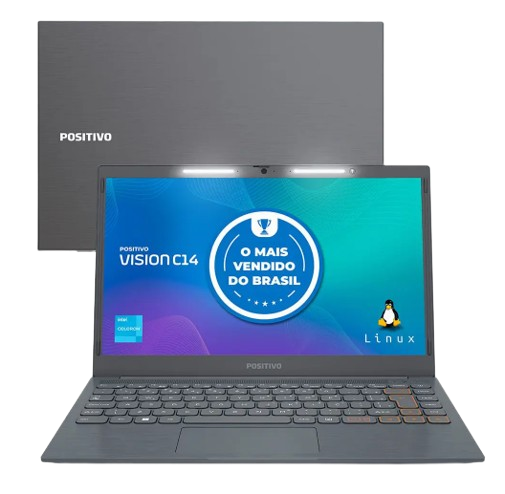 Notebook Positivo Vision C14 Intel Celeron Linux 8GB RAM 256GB eMMC