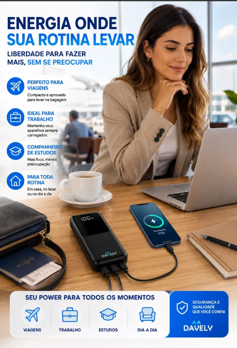 Power Bank 20.000mAh carregador portátil
